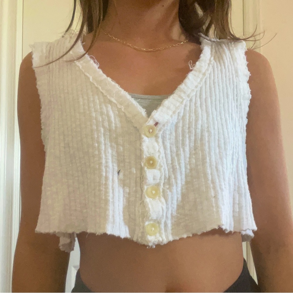 White baggy tank top